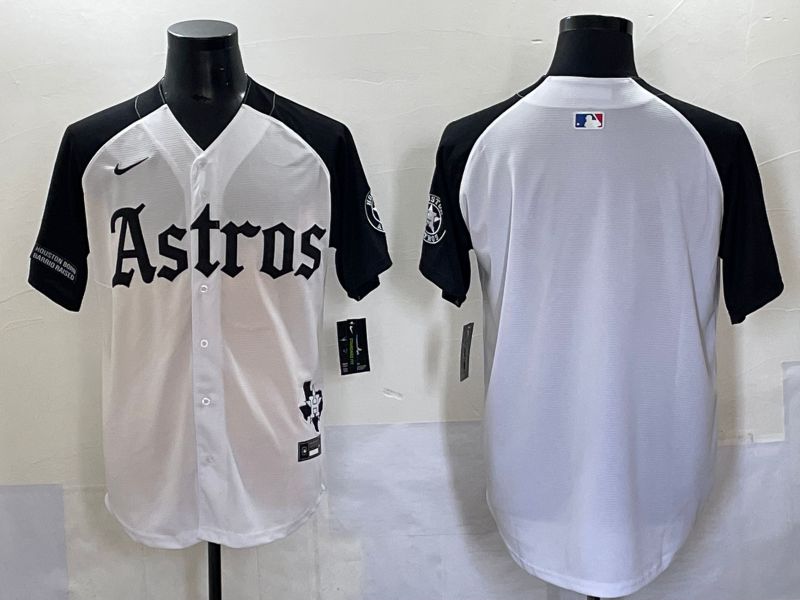 Men 2025 Houston Astros Blank White Black Five generations Joint Name Nike MLB Jersey style 4
